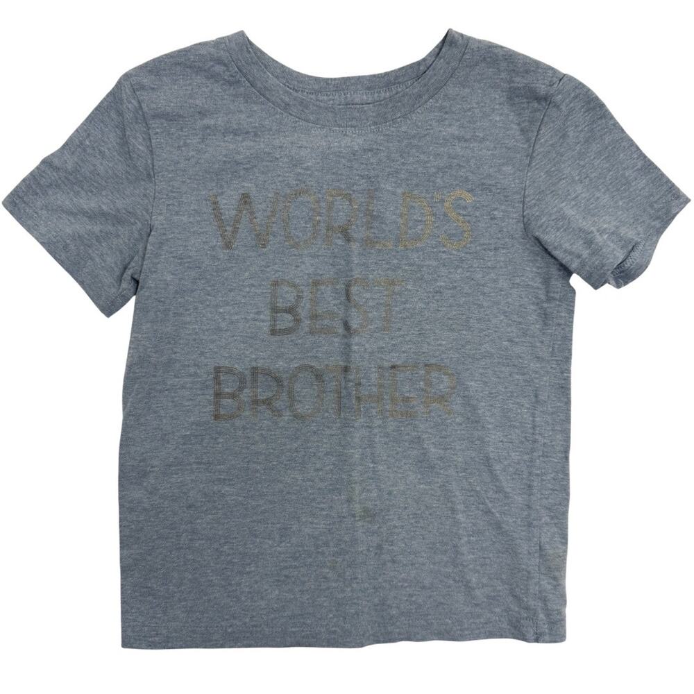 Cat & Jack World’s Best Brother Blue Short Sleeve T Shirt Size 5T